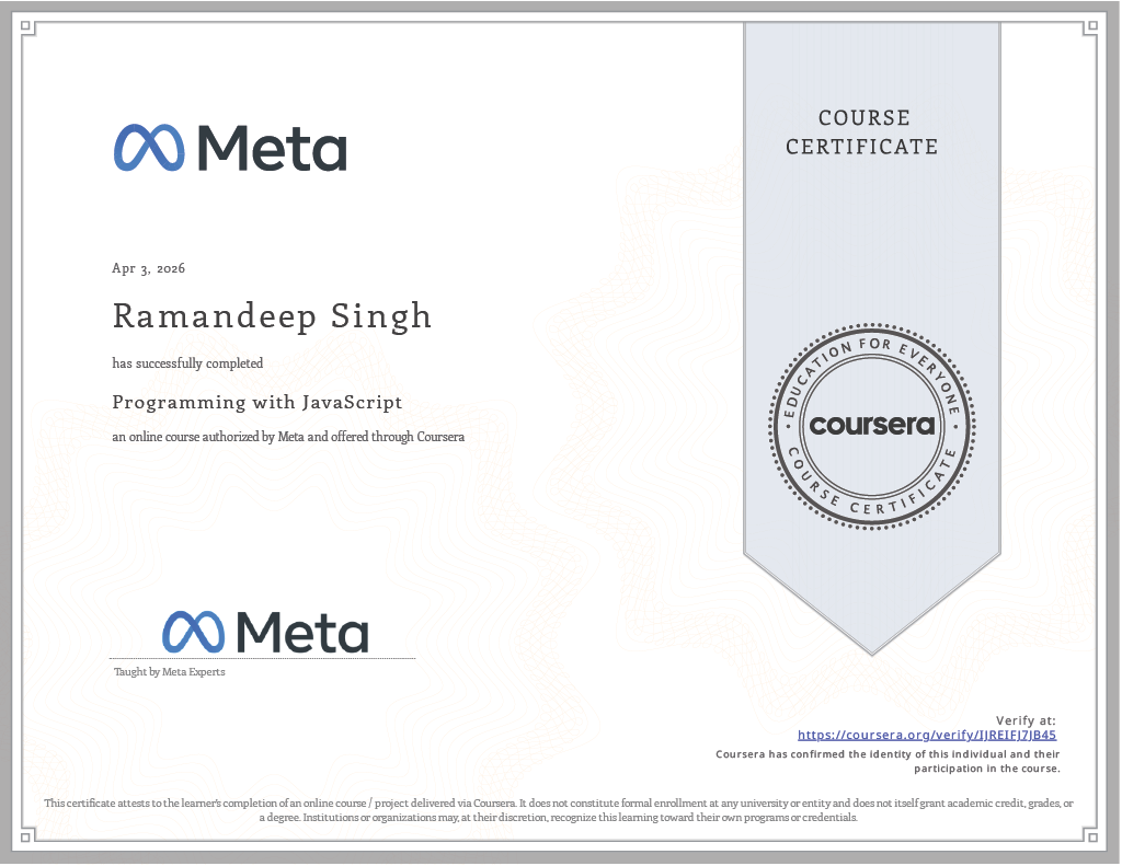 JavaScript Certification