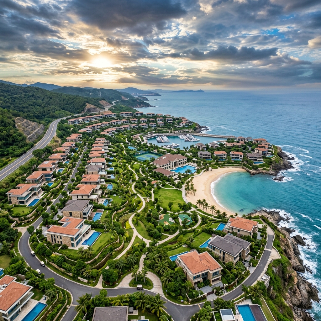 Luxury property development aerial view